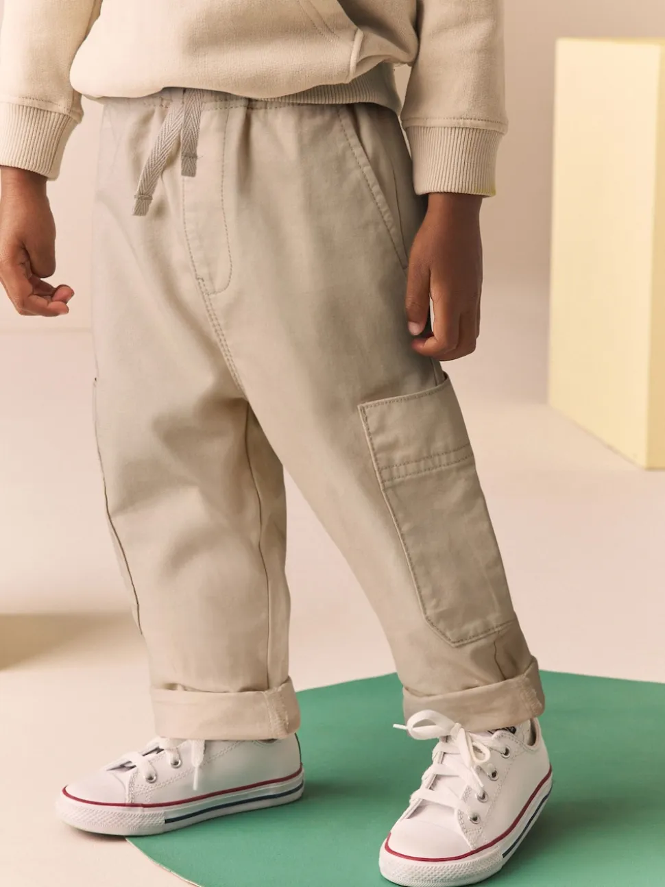 Crème neutre - Pantalon à enfiler avec poche latérale (3mois7ans)