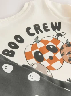 Crème/Noir Halloween - Pyjama confortable confortable (9mois à10ans)