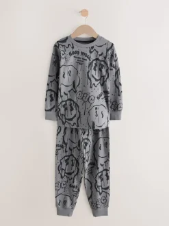 Crâne graffiti vert/orange - Lot de 3 pyjamas à manches longues (3-16ans)