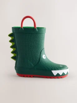 Crocodile vert - Bottes de pluie à poignée
