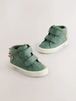 Crocodile vert - Bottines à fermeture scratch