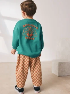 Croissant vert - Ensemble Sweatshirt et Joggers Rayure (3mths-7yrs)