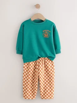 Croissant vert - Ensemble Sweatshirt et Joggers Rayure (3mths-7yrs)