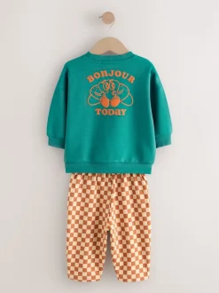 Croissant vert - Ensemble Sweatshirt et Joggers Rayure (3mths-7yrs)