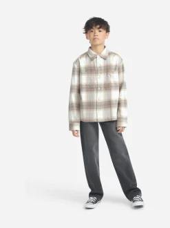 Écru - Abercrombie & Fitch Chemise traditionnelle en flanelle à manches longues