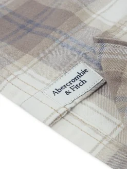 Écru - Abercrombie & Fitch Chemise traditionnelle en flanelle à manches longues