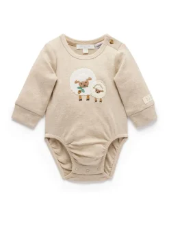 Écru - Body Purebaby appliqué