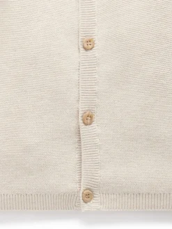 Écru - Cardigan Purebaby en maille texturée