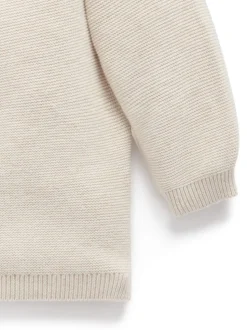 Écru - Cardigan Purebaby en maille texturée