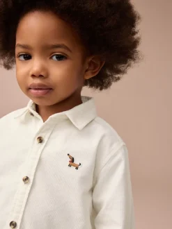 écru - Chemise Character en velours côtelé à manches longues (3mois-7ans)