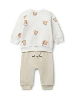 Écru - Ensemble Benetton haut et Leggings imprimé Nature Bébé