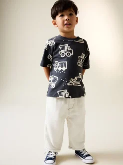 écru - Jeans à jambe large (3mths-7yrs)