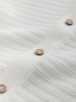 écru - Polo en maille à manches courtes et col Revere (3mois7ans)