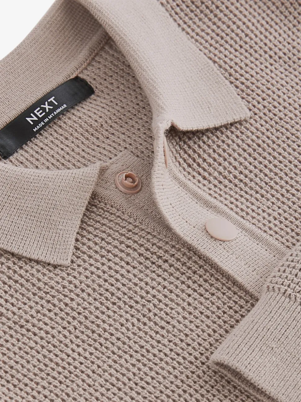 Écru - Polo texturé à manches longues (3-16ans)