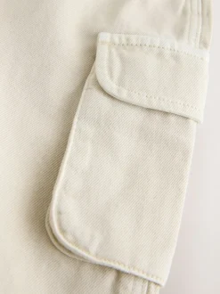 écru - Salopette cargo en coton tissé en sergé (3mois-7ans)