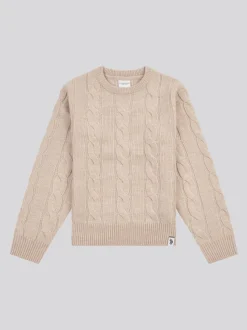 Écru - U.S. Polo Assn. Pull col rond garçons en maille torsadée