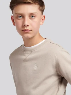 Écru - U.S. Polo Assn. Sweat-shirt à col rond Double Horsemen