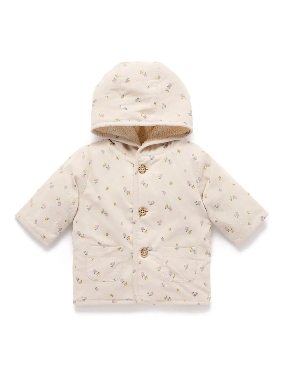Écru - Veste Purebaby en velours côtelé en peau de mouton