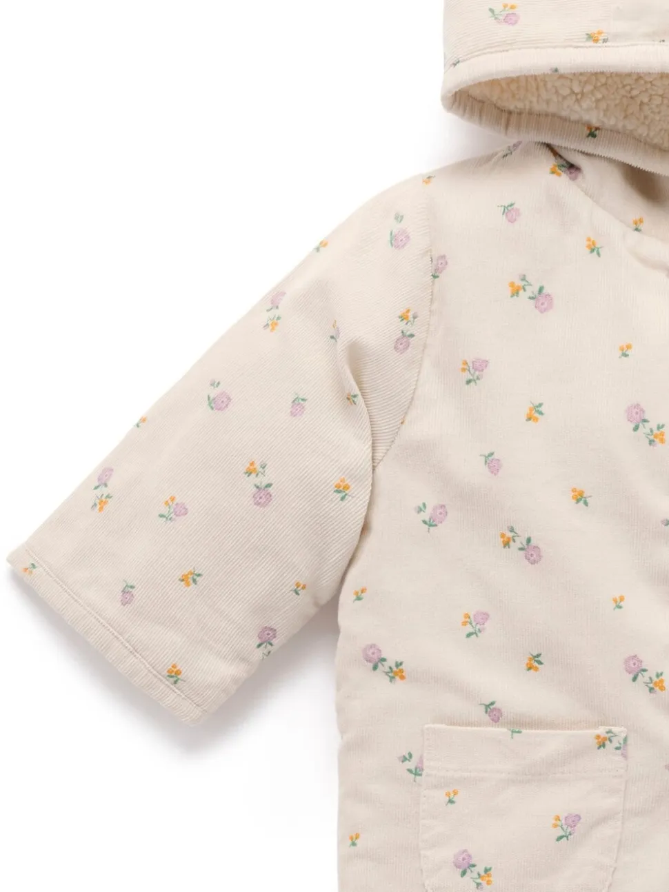 Écru - Veste Purebaby en velours côtelé en peau de mouton