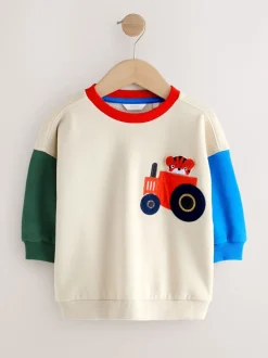 Écru color block - Sweat imprimé All-over Col rond (3mois -7ans)