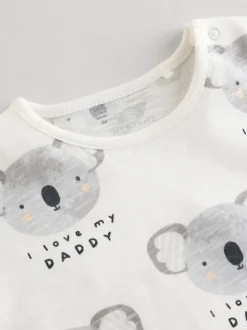 Écru J’aime mon papa - Barboteuse bébé