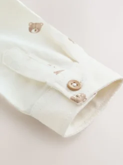 écru ours - Chemise Character imprimée sur l’ensemble à manches longues avec col grand-père (3mois7ans)