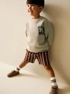 Écru Wild Days - Ensemble Sweat-shirt et Shorts à Col rond (3mois-7ans) (3mois-7ans)