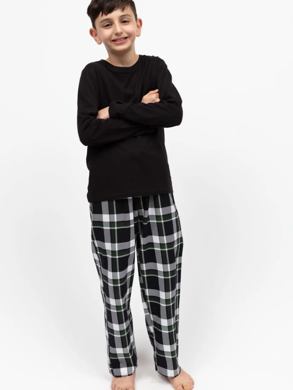 Cyberjammies Minijammies Ensemble pyjama à carreaux et manches longues