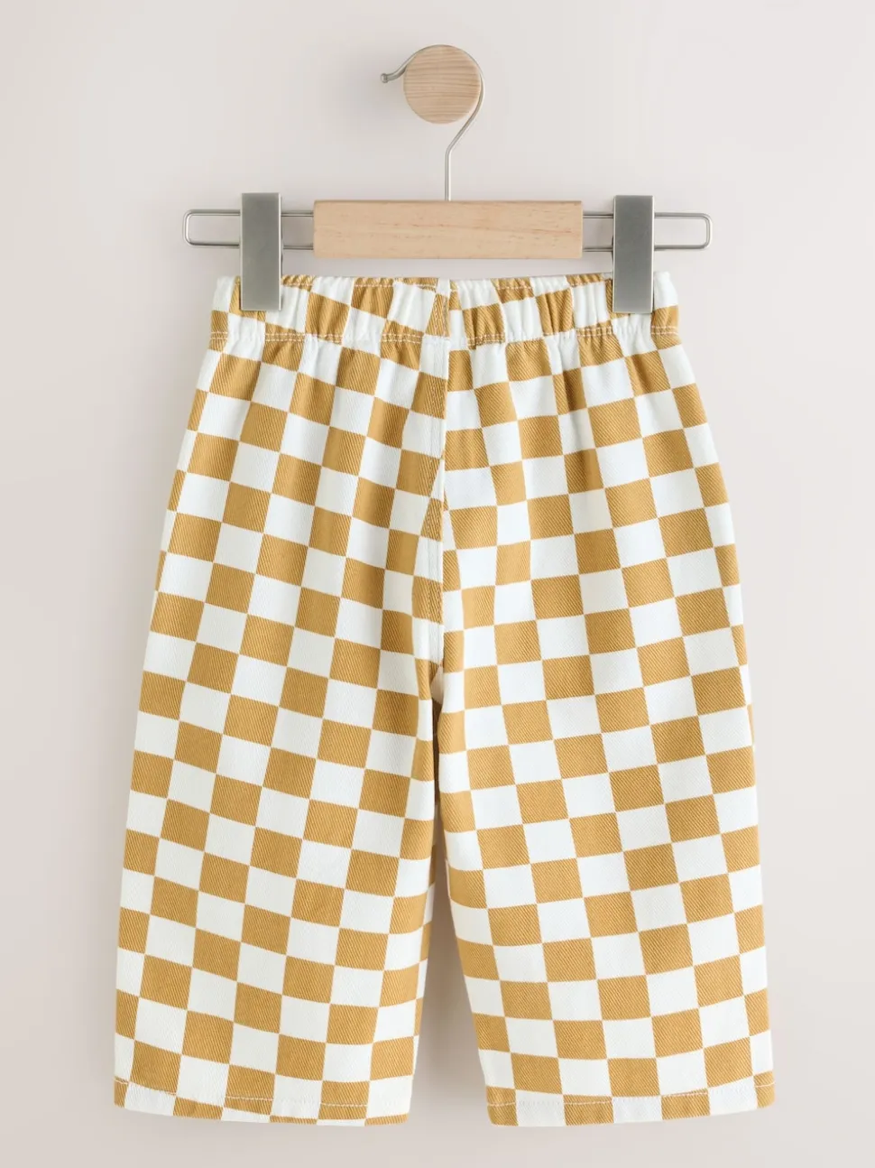 Damier jaune/blanc - Pantalon large à enfiler (3mois-7ans)