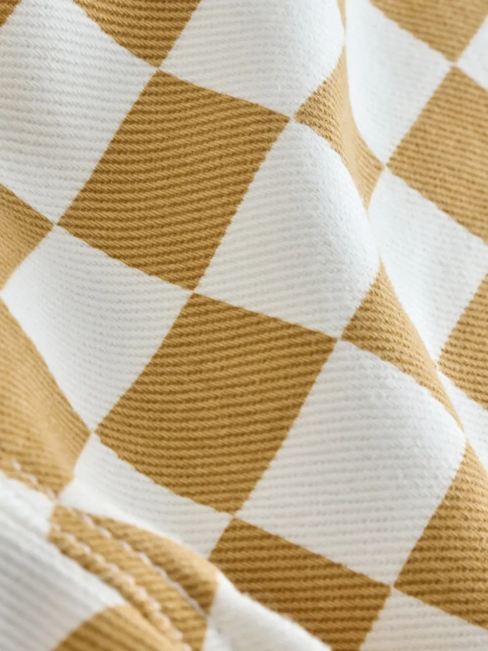 Damier jaune/blanc - Pantalon large à enfiler (3mois-7ans)