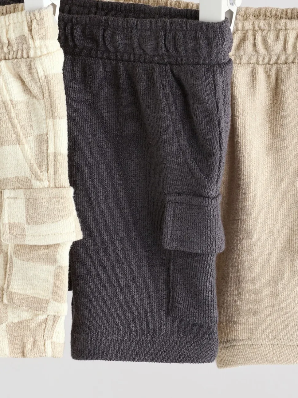 damier Noir et blanc - Jersey 100% coton Bébé Shorts 3 Lot (0mois-2ans)