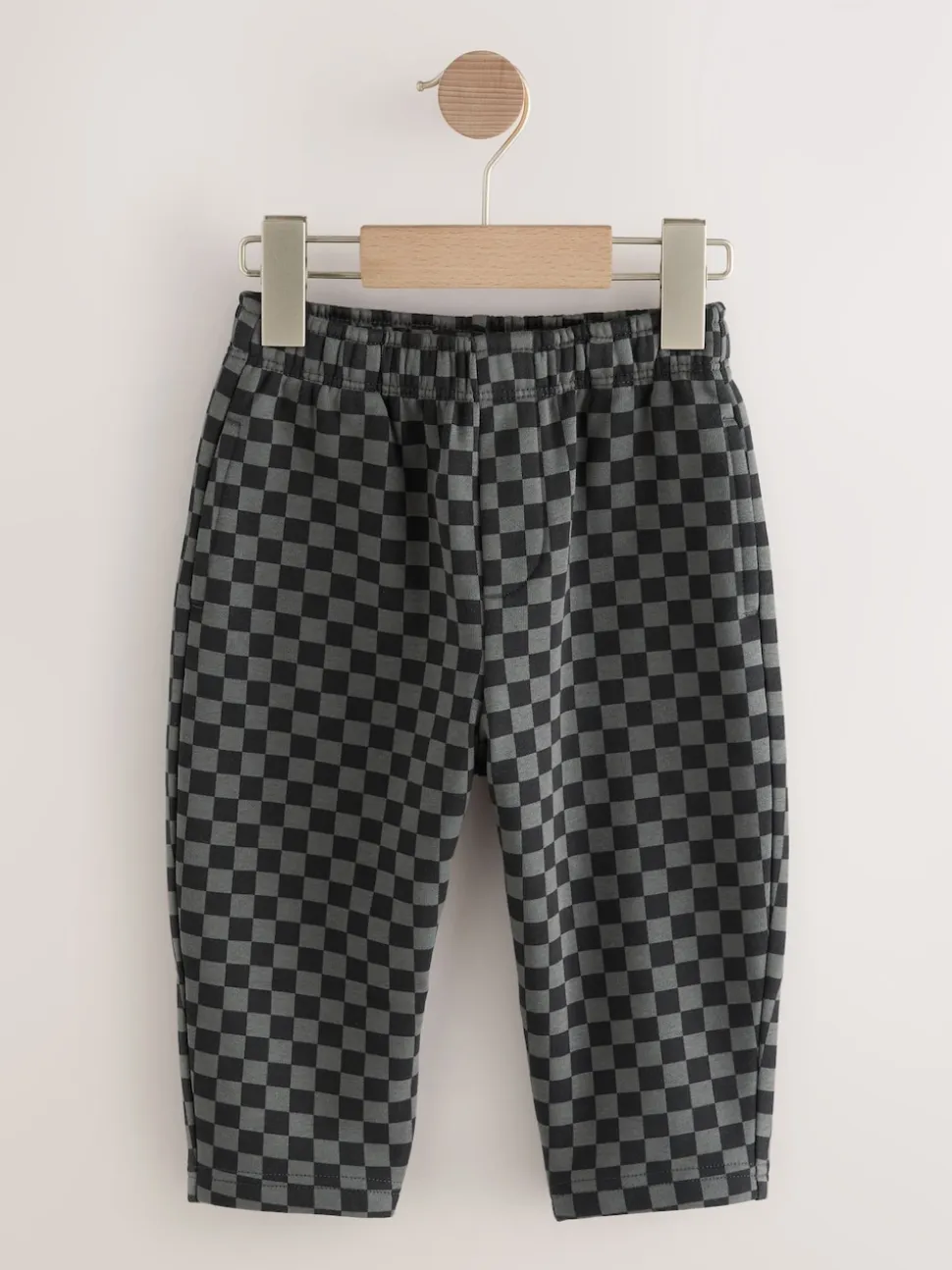 damier Noir et blanc - Joggings Jambe large en jersey (3mois à7ans)