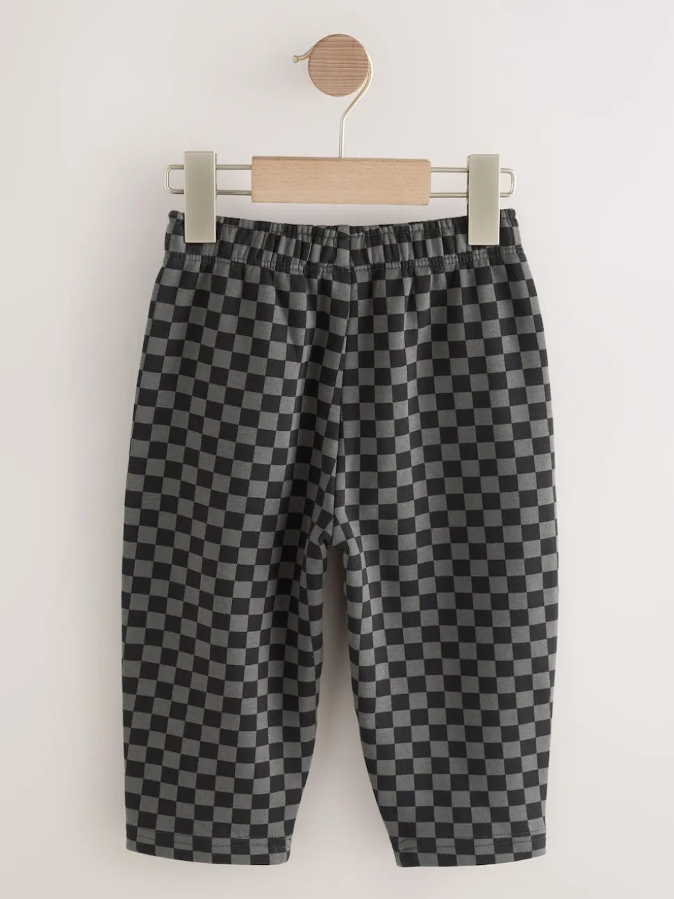 damier Noir et blanc - Joggings Jambe large en jersey (3mois à7ans)