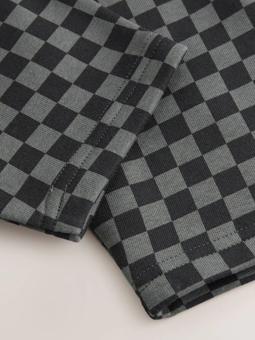 damier Noir et blanc - Joggings Jambe large en jersey (3mois à7ans)