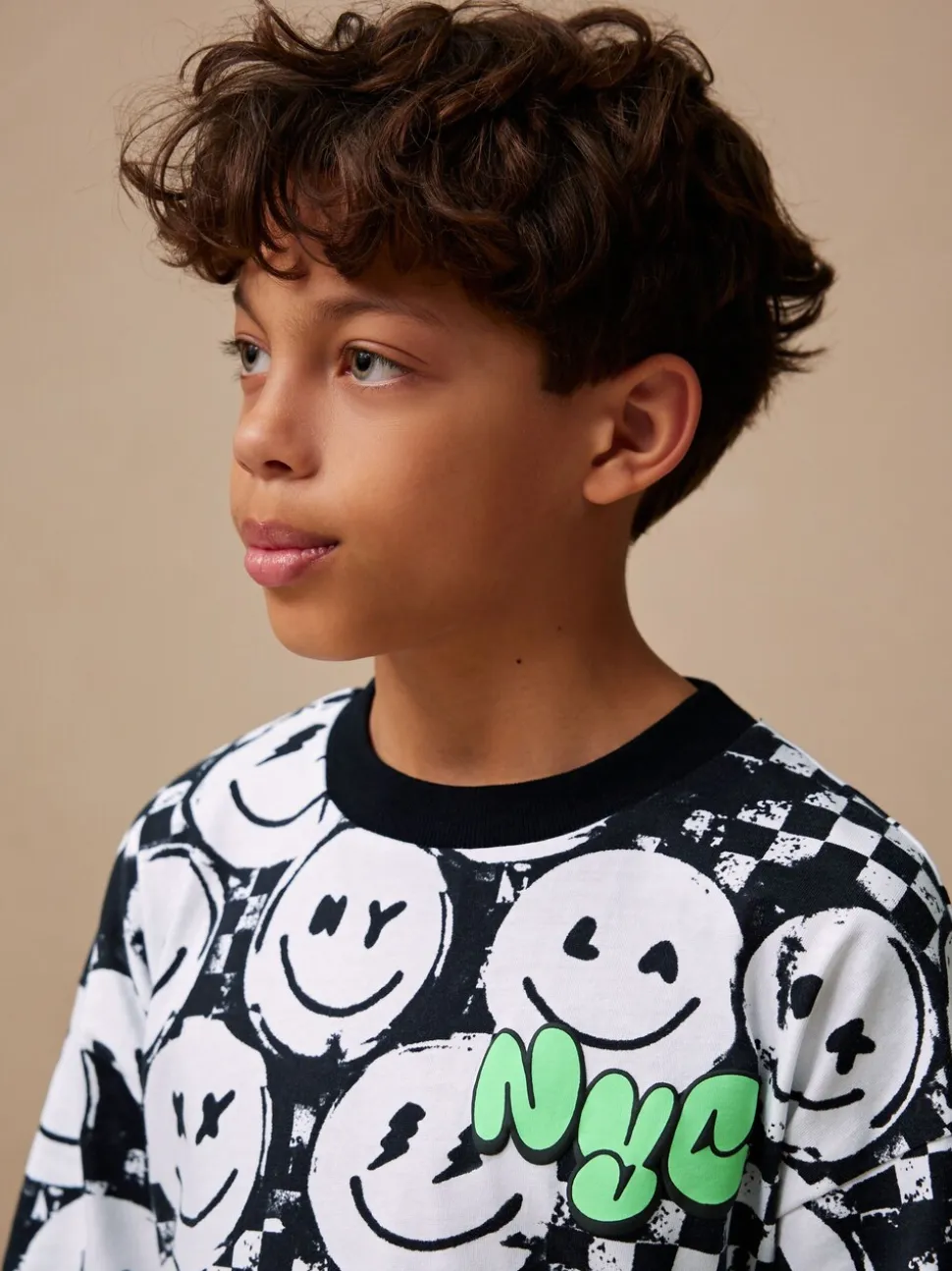 Damier Noir/Blanc - Ensemble décontracté T-shirt et short Manches courtes (3-16ans)