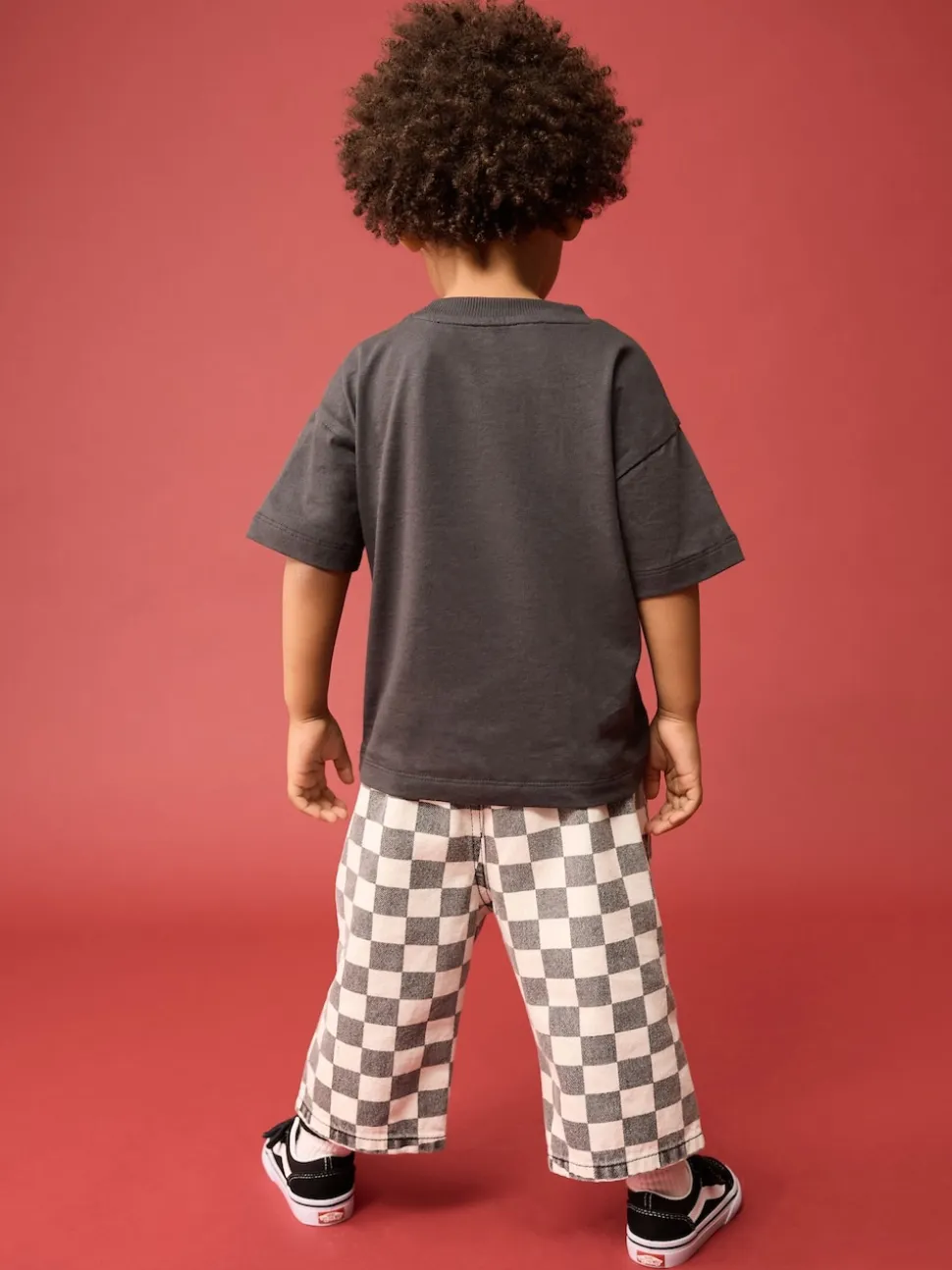 Damier Noir/Blanc - Pantalon large à enfiler (3mois-7ans)