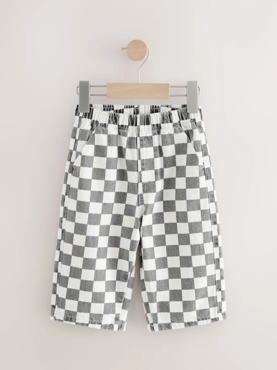 Damier Noir/Blanc - Pantalon large à enfiler (3mois-7ans)