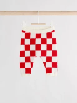 Damier Père Noël rouge - Ensemble pull et legging bébé Noël (0mois-2ans)
