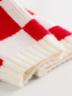 Damier Père Noël rouge - Ensemble pull et legging bébé Noël (0mois-2ans)