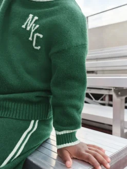 Dark Vert NYC - Ensemble Pulls et Joggings en maille à col rond (3mois -7ans)