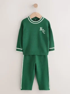 Dark Vert NYC - Ensemble Pulls et Joggings en maille à col rond (3mois -7ans)