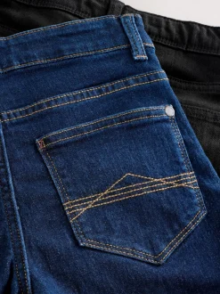 Denim bleu foncé/noir - Jean extensible, lot de 2 (3-17ans)
