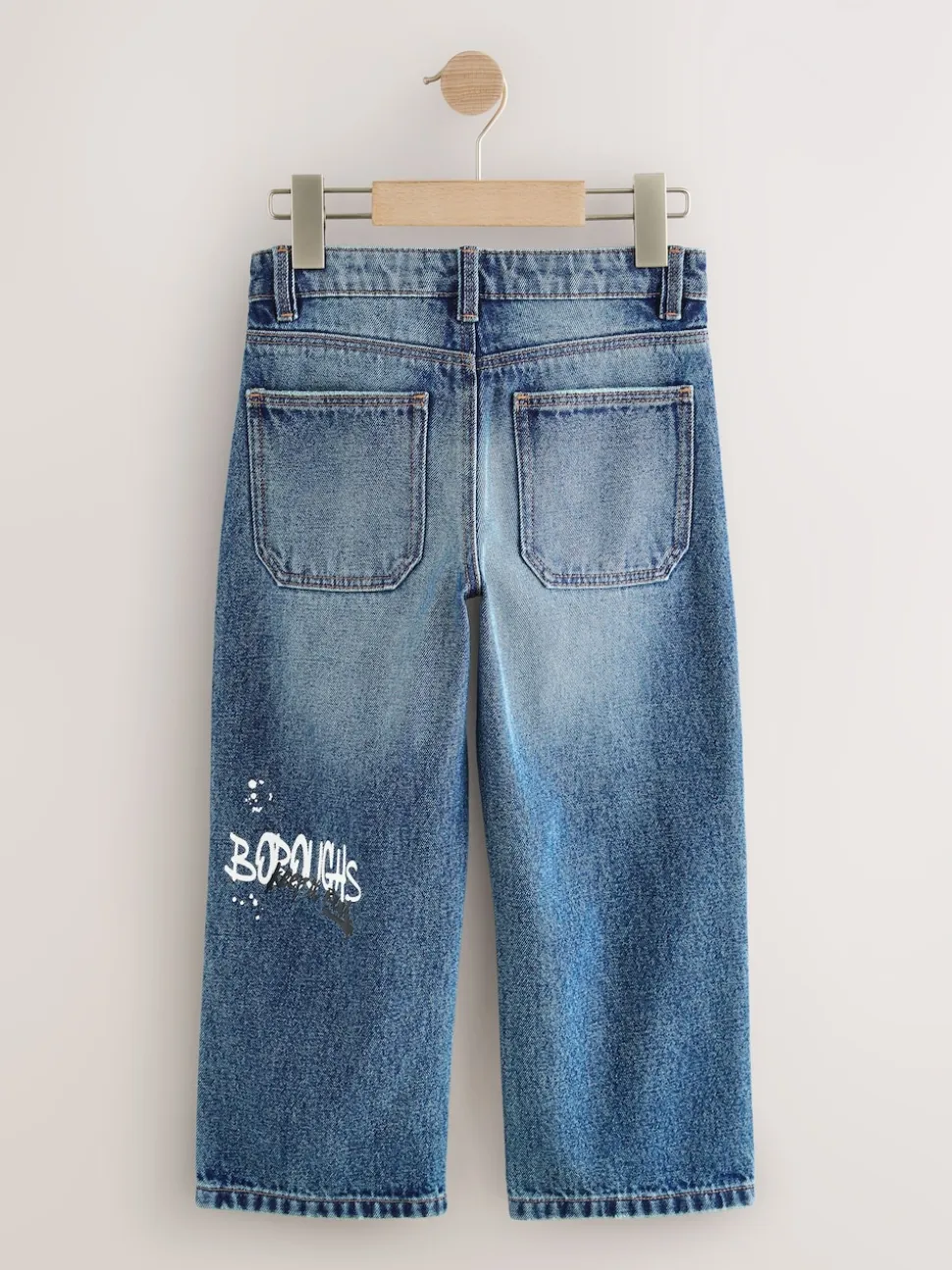 Denim bleu milieu imprimé Varsity - Jean authentique (3-16ans)