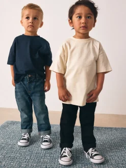 Denim bleu milieu/noir - 2 lot de Jean Coupe classique Extensible Confort (3mois -7ans)