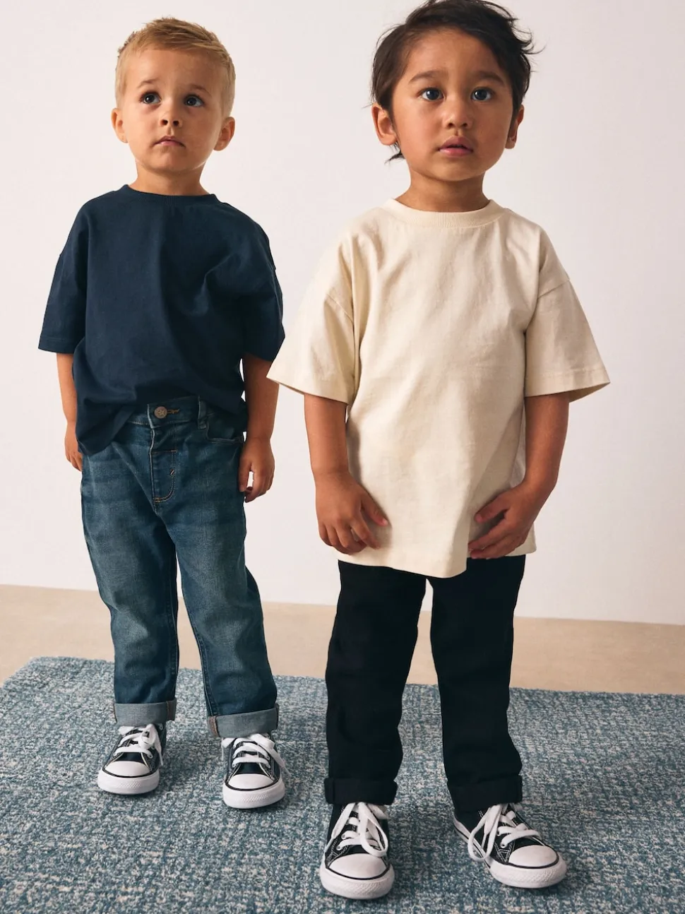 Denim bleu milieu/noir - 2 lot de Jean Coupe classique Extensible Confort (3mois -7ans)