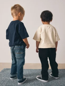 Denim bleu milieu/noir - 2 lot de Jean Coupe classique Extensible Confort (3mois -7ans)
