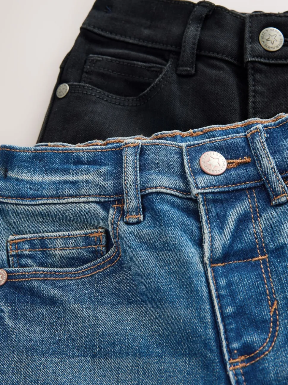 Denim bleu milieu/noir - 2 lot de Jean Coupe classique Extensible Confort (3mois -7ans)