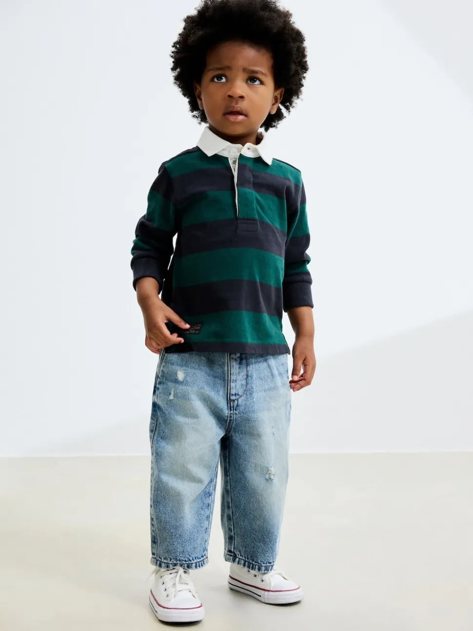 Denim effet vieilli bleu clair - Jeans à jambe large (3mths-7yrs)