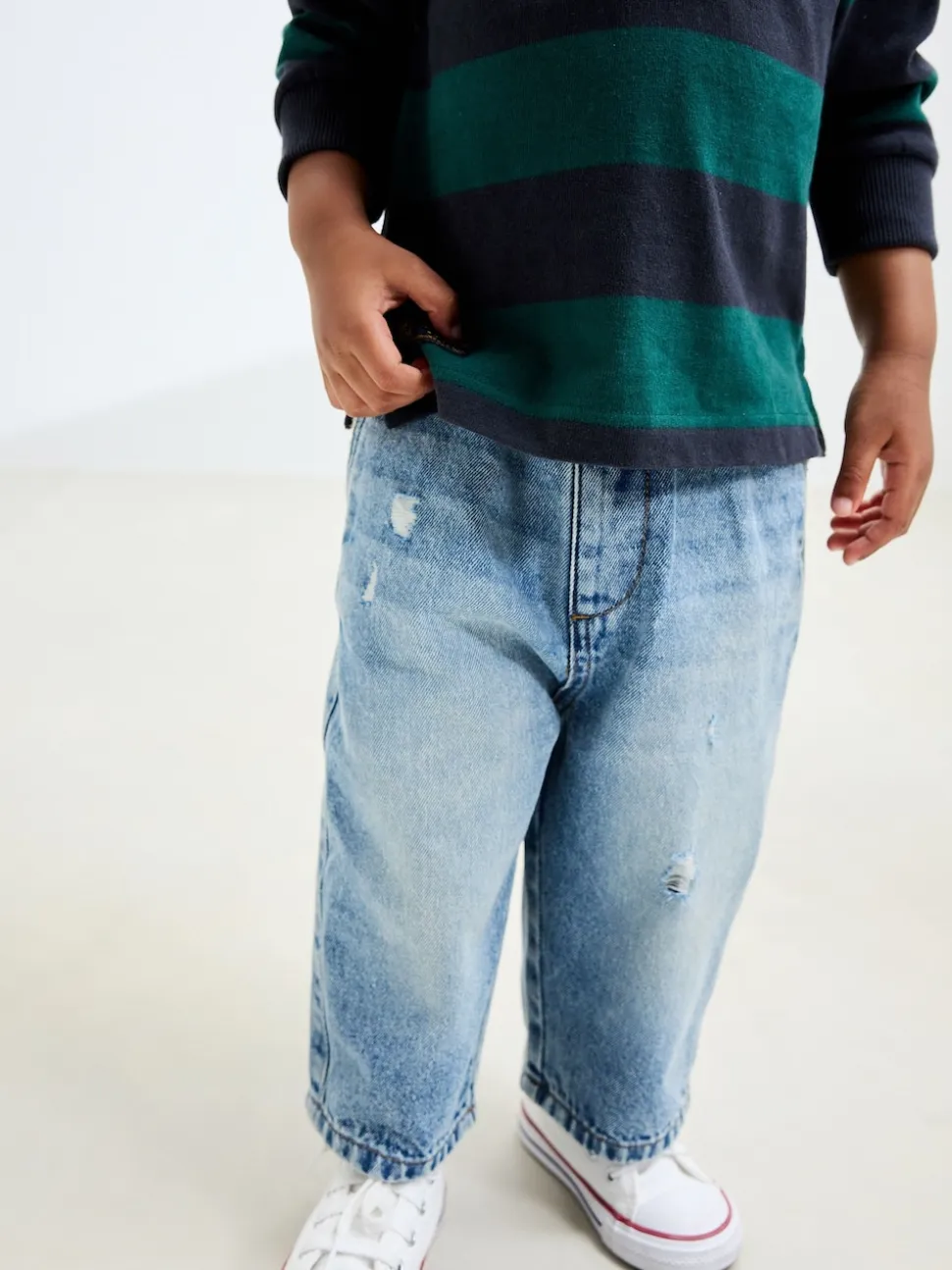 Denim effet vieilli bleu clair - Jeans à jambe large (3mths-7yrs)