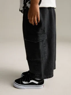 Denim noir - Ample Cargos à tirer 100% Cotton Jeans (3mths-7yrs)